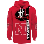 nebraska cornhuskers football heartbeat red hoodie best selling