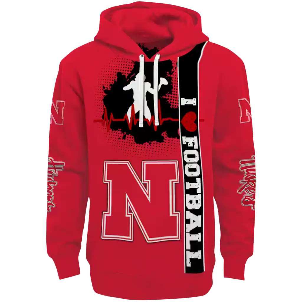nebraska cornhuskers football heartbeat red hoodie best selling nebraska cornhuskers football heartbeat red hoodie best selling