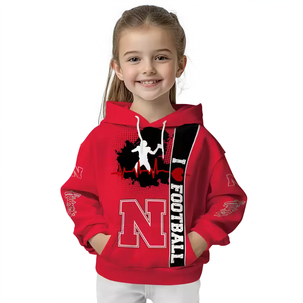 nebraska cornhuskers football heartbeat red hoodie top rated nebraska cornhuskers football heartbeat red hoodie top rated