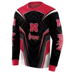 nebraska cornhuskers futuristic pattern red black hoodie best selling