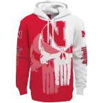 nebraska cornhuskers graphic punisher red white hoodie best selling