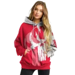nebraska cornhuskers graphic punisher red white hoodie best selling