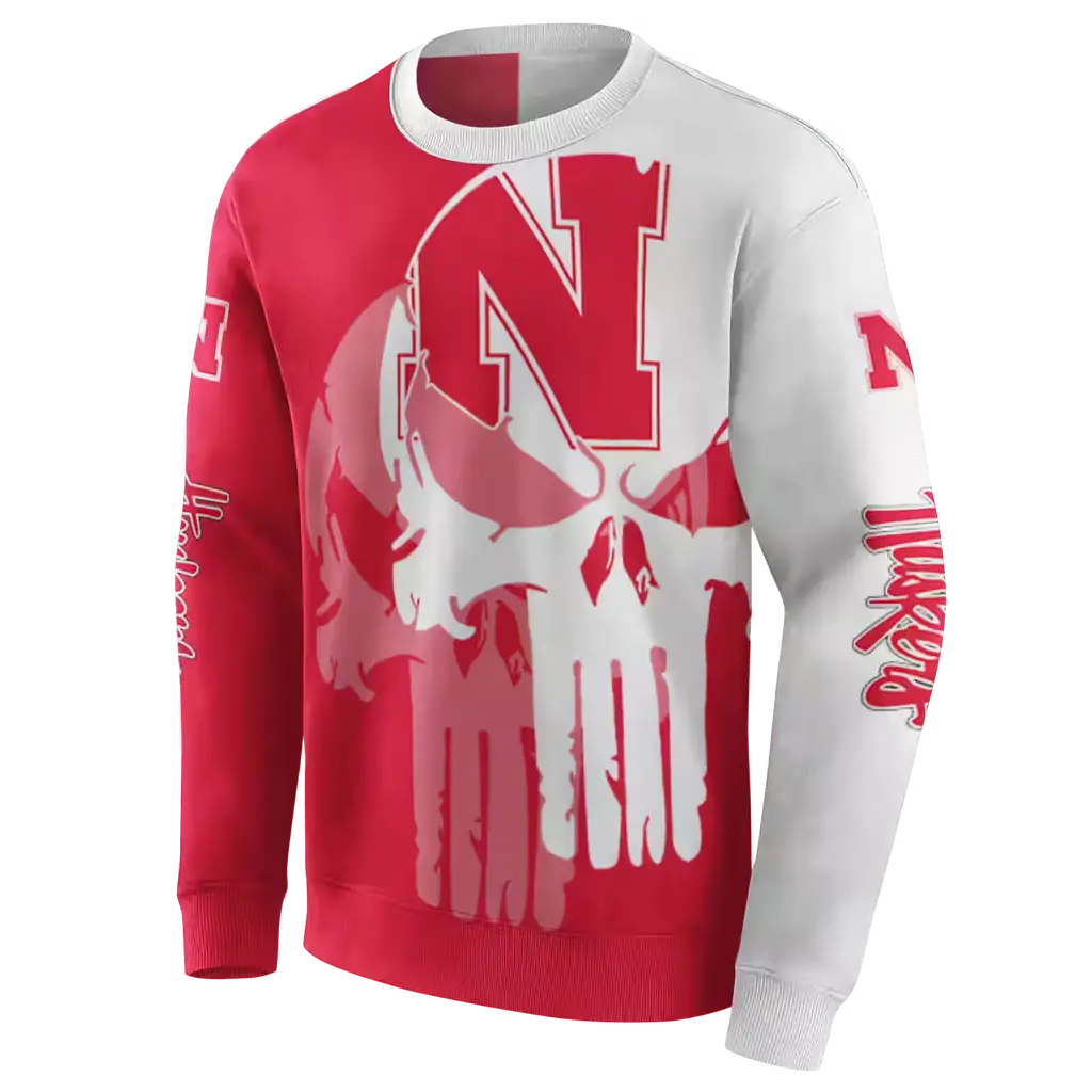 nebraska cornhuskers graphic punisher red white hoodie new arrival nebraska cornhuskers graphic punisher red white hoodie new arrival