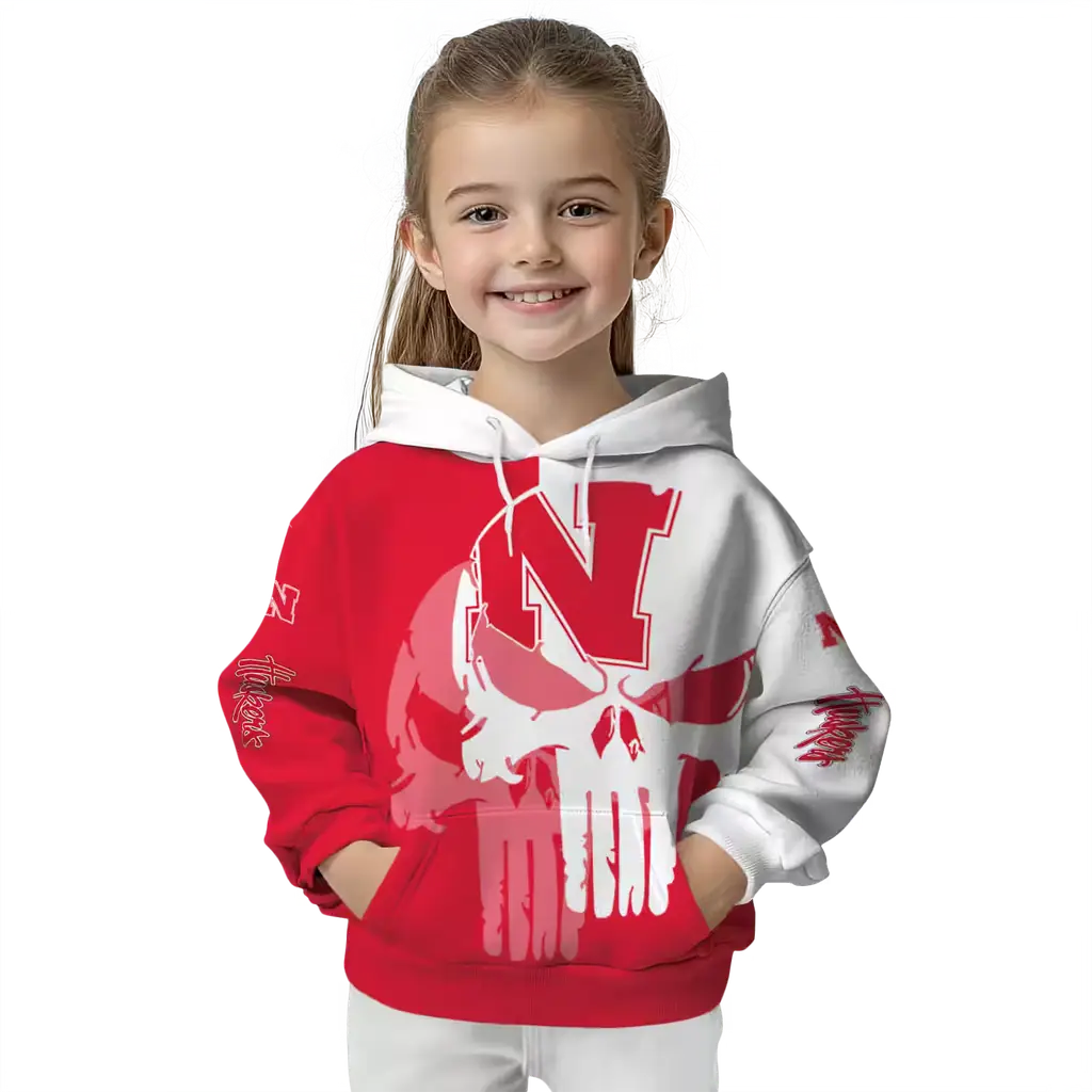 nebraska cornhuskers graphic punisher red white hoodie top rated nebraska cornhuskers graphic punisher red white hoodie top rated