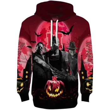 nebraska cornhuskers halloween vibes red black hoodie best selling