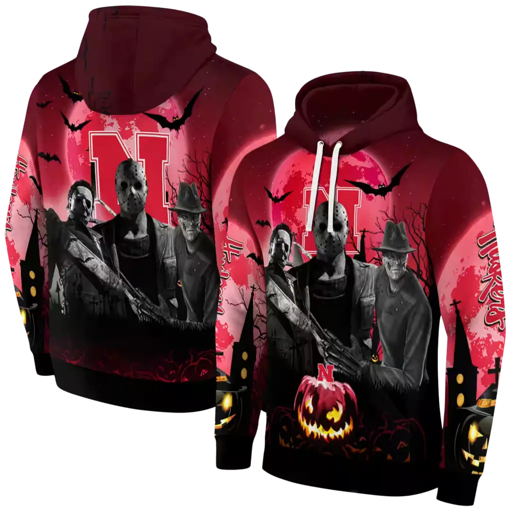 nebraska cornhuskers halloween vibes red black hoodie fashion forward nebraska cornhuskers halloween vibes red black hoodie fashion forward