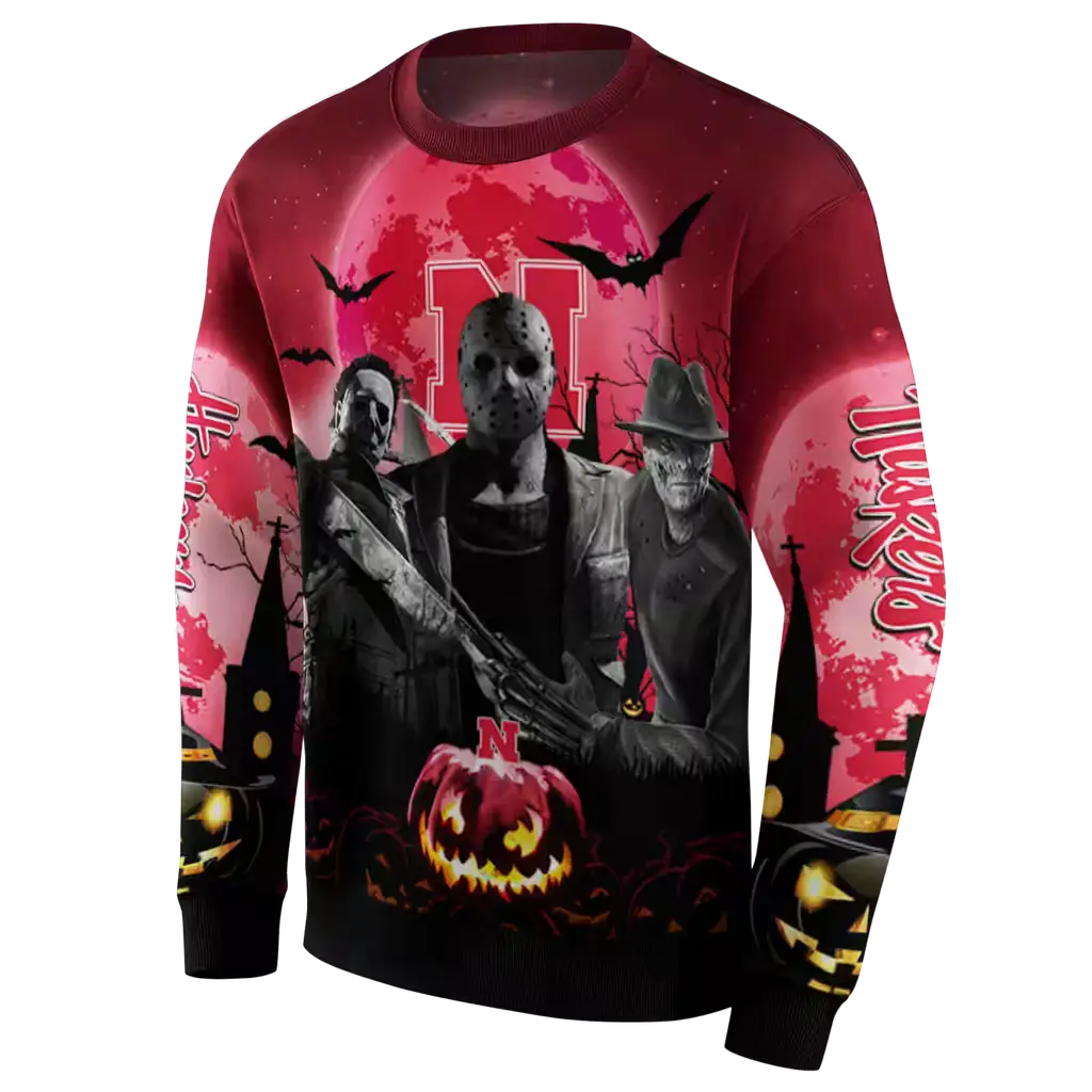nebraska cornhuskers halloween vibes red black hoodie new arrival nebraska cornhuskers halloween vibes red black hoodie new arrival