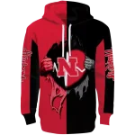 nebraska cornhuskers heartbeat graphic red hoodie best selling