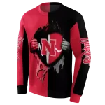 nebraska cornhuskers heartbeat graphic red hoodie best selling
