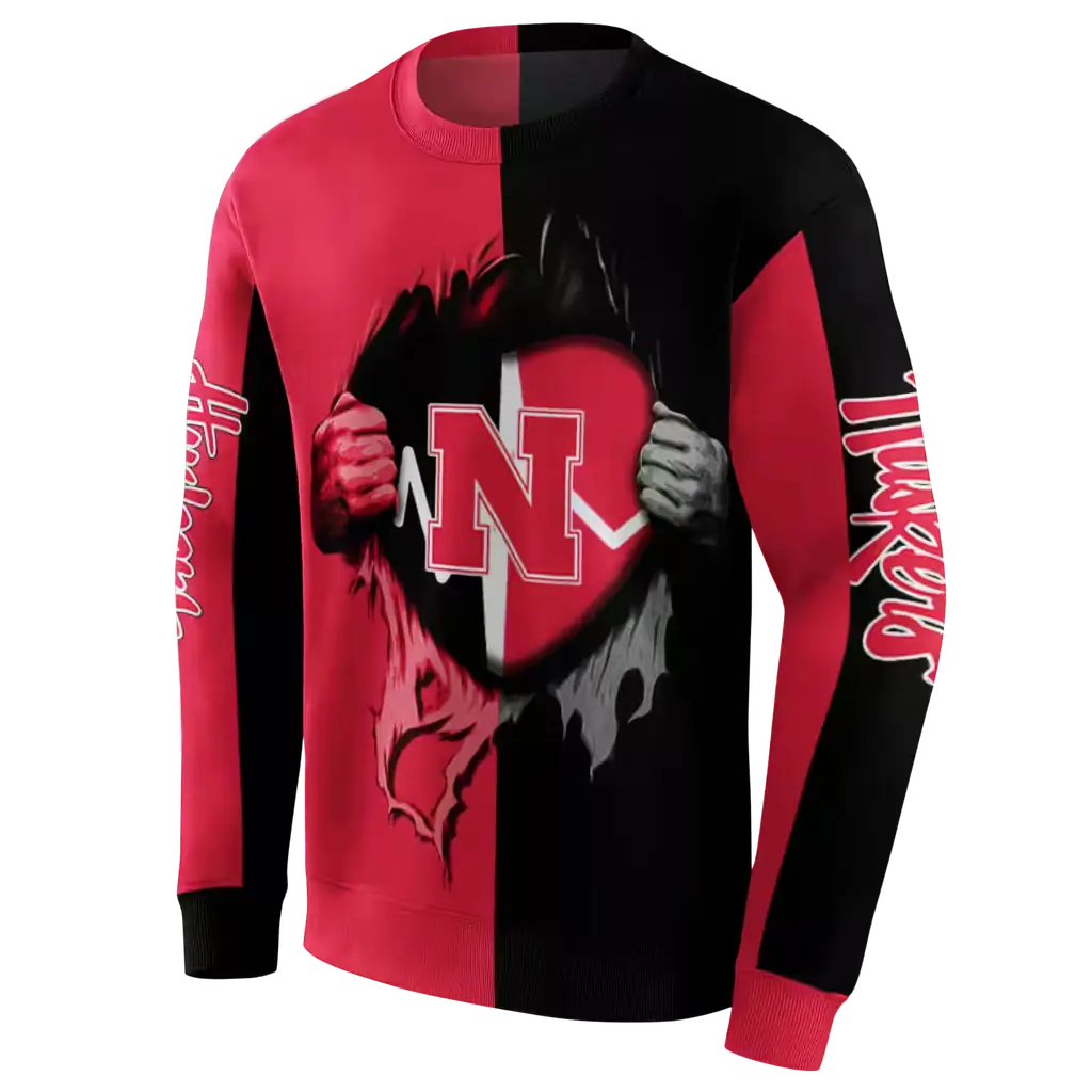 nebraska cornhuskers heartbeat graphic red hoodie new arrival nebraska cornhuskers heartbeat graphic red hoodie new arrival