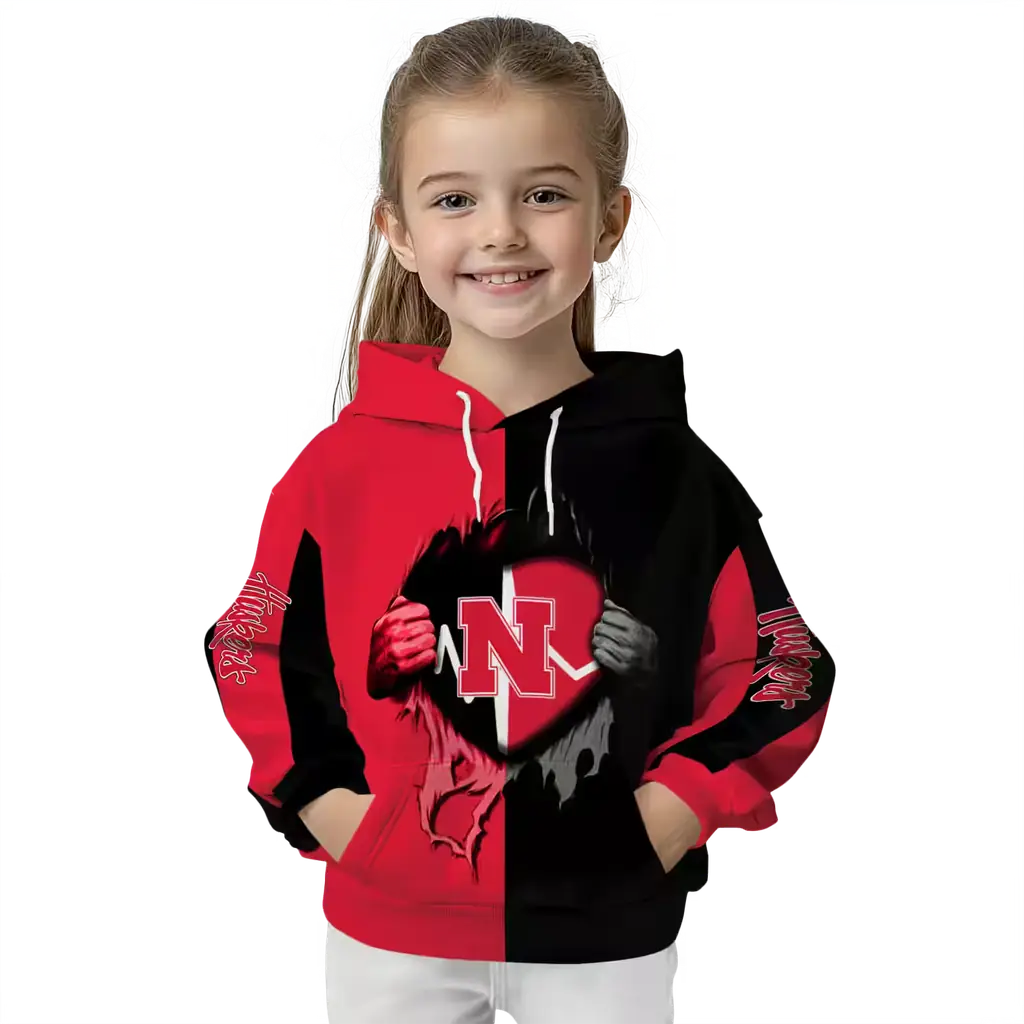 nebraska cornhuskers heartbeat graphic red hoodie top rated nebraska cornhuskers heartbeat graphic red hoodie top rated