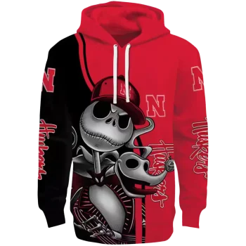 nebraska cornhuskers jack skellington red hoodie best selling