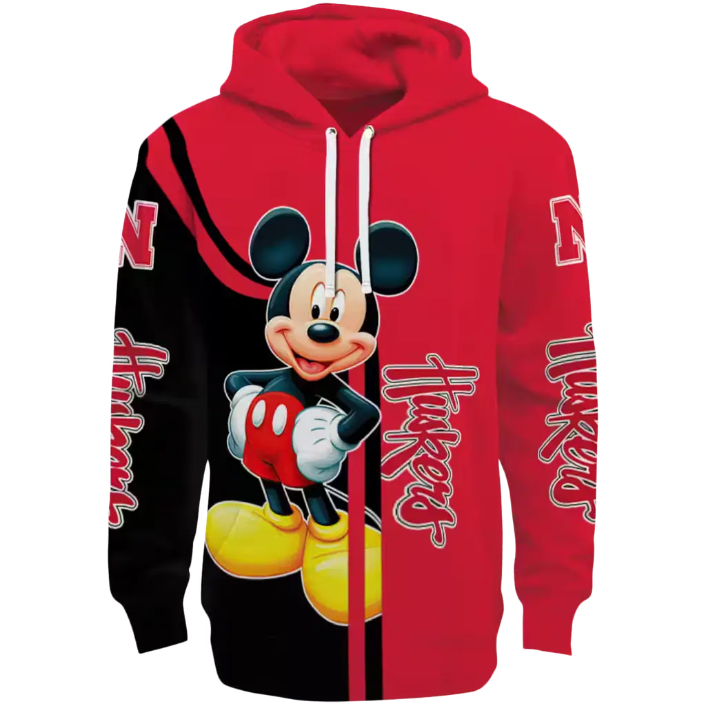 nebraska cornhuskers mickey mouse red black hoodie best selling nebraska cornhuskers mickey mouse red black hoodie best selling