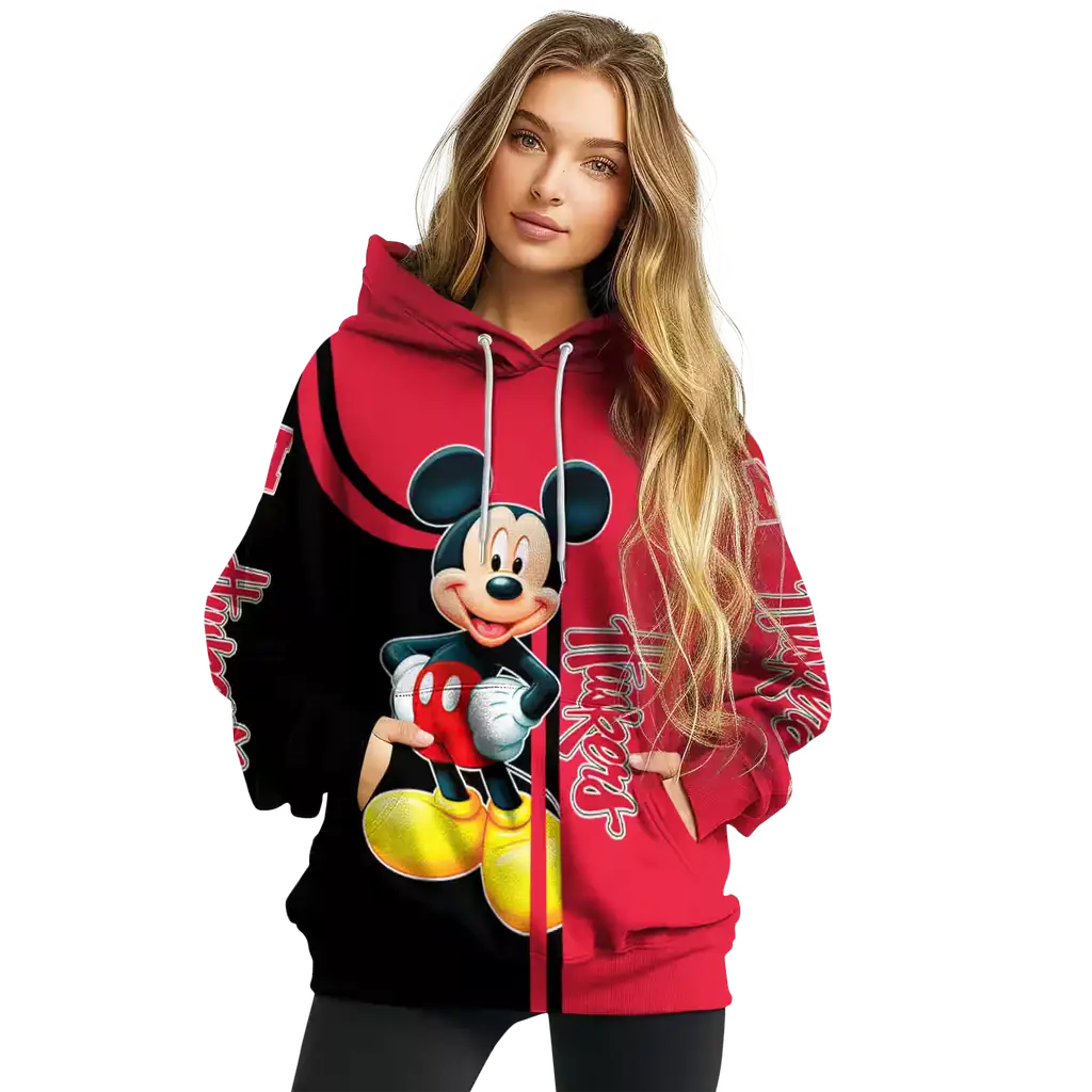 nebraska cornhuskers mickey mouse red black hoodie high quality nebraska cornhuskers mickey mouse red black hoodie high quality
