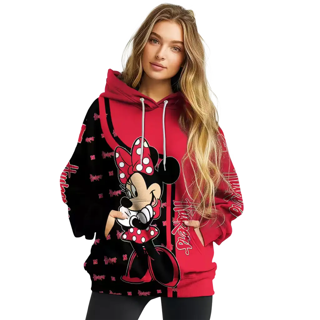 nebraska cornhuskers minnie mouse red hoodie high quality nebraska cornhuskers minnie mouse red hoodie high quality