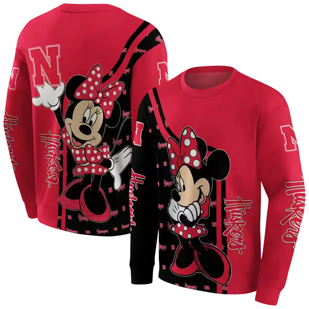 nebraska cornhuskers minnie mouse red hoodie premium grade nebraska cornhuskers minnie mouse red hoodie premium grade