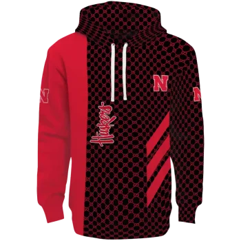 nebraska cornhuskers monogram pattern red hoodie best selling