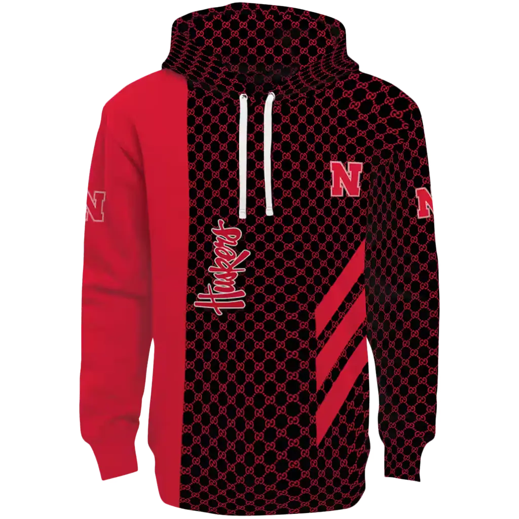 nebraska cornhuskers monogram pattern red hoodie best selling nebraska cornhuskers monogram pattern red hoodie best selling
