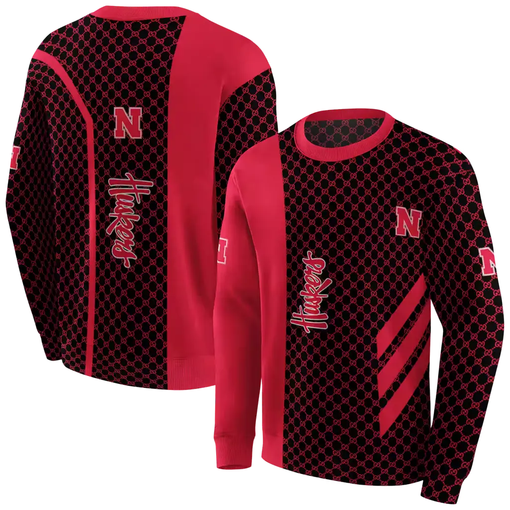 nebraska cornhuskers monogram pattern red hoodie premium grade nebraska cornhuskers monogram pattern red hoodie premium grade