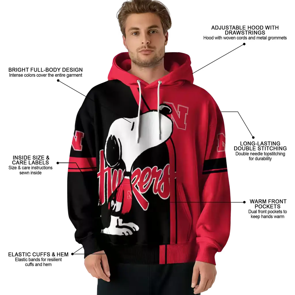 nebraska cornhuskers playful snoopy red hoodie latest model nebraska cornhuskers playful snoopy red hoodie latest model