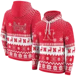 nebraska cornhuskers reindeer motif red hoodie best selling