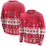 nebraska cornhuskers reindeer motif red hoodie best selling