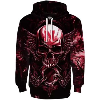 nebraska cornhuskers skull artwork red black hoodie best selling