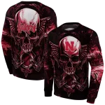 nebraska cornhuskers skull artwork red black hoodie best selling