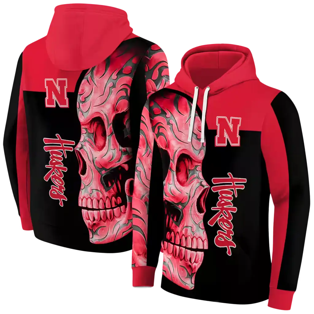 nebraska cornhuskers skull motif red black hoodie fashion forward nebraska cornhuskers skull motif red black hoodie fashion forward
