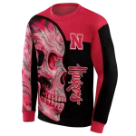 nebraska cornhuskers skull motif red black hoodie best selling