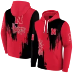 nebraska cornhuskers splatter effect red hoodie best selling