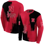 nebraska cornhuskers splatter effect red hoodie best selling