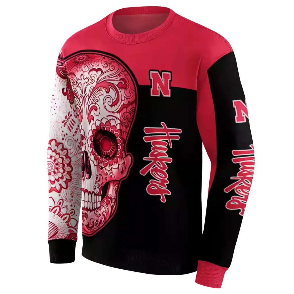 nebraska cornhuskers sugar skull red black hoodie new arrival nebraska cornhuskers sugar skull red black hoodie new arrival