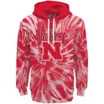 nebraska cornhuskers tie dye pattern red hoodie best selling