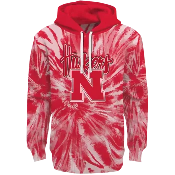 nebraska cornhuskers tie dye pattern red hoodie best selling