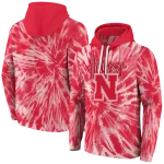 nebraska cornhuskers tie dye pattern red hoodie best selling