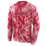 nebraska cornhuskers tie dye pattern red hoodie best selling