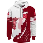 nebraska cornhuskers triangular pattern red white hoodie best selling
