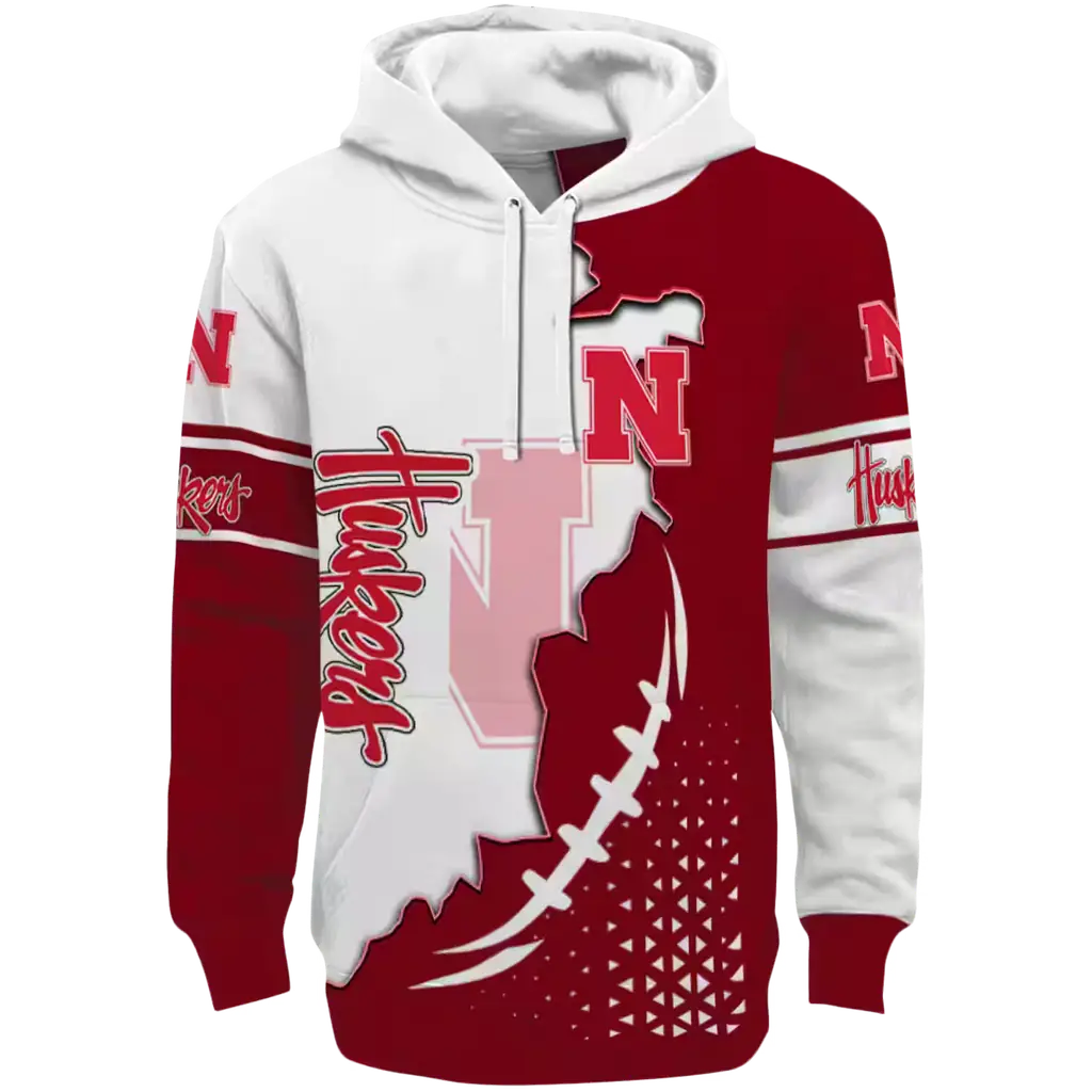 nebraska cornhuskers triangular pattern red white hoodie best selling nebraska cornhuskers triangular pattern red white hoodie best selling