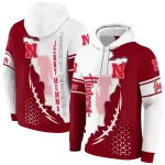 nebraska cornhuskers triangular pattern red white hoodie best selling
