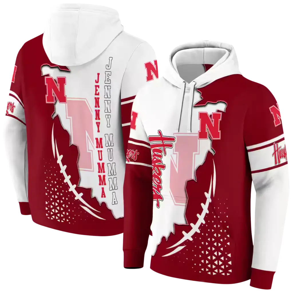 nebraska cornhuskers triangular pattern red white hoodie fashion forward nebraska cornhuskers triangular pattern red white hoodie fashion forward