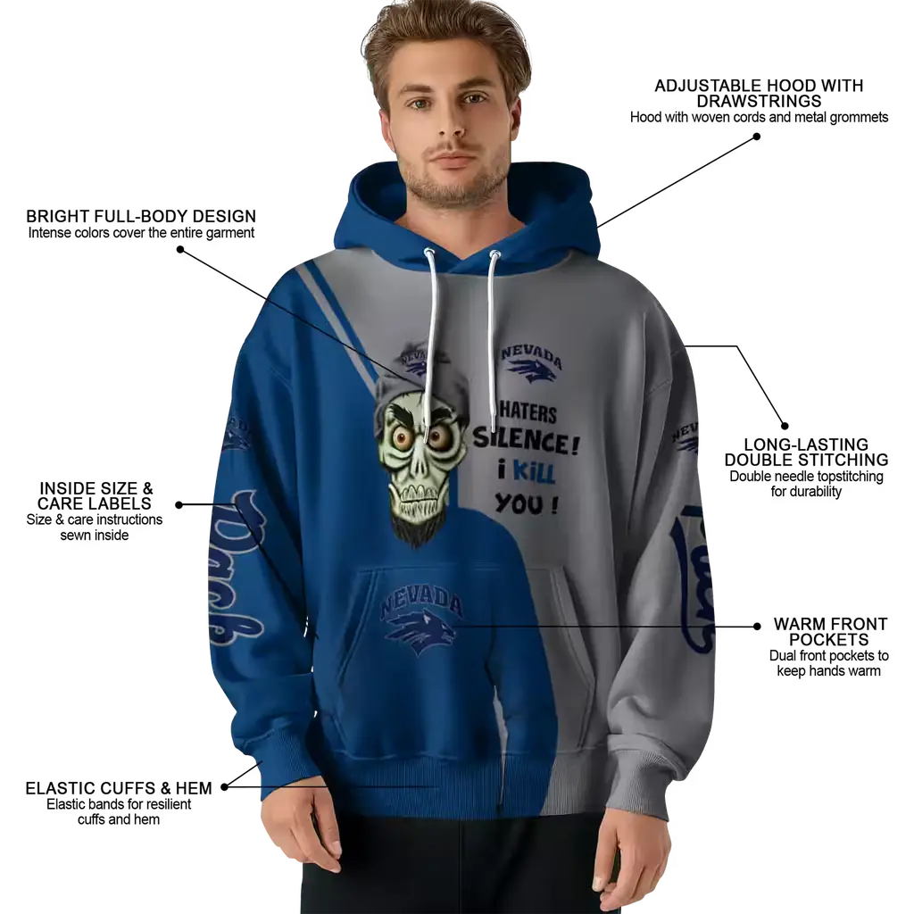 nevada wolf pack achmed skull blue hoodie latest model nevada wolf pack achmed skull blue hoodie latest model