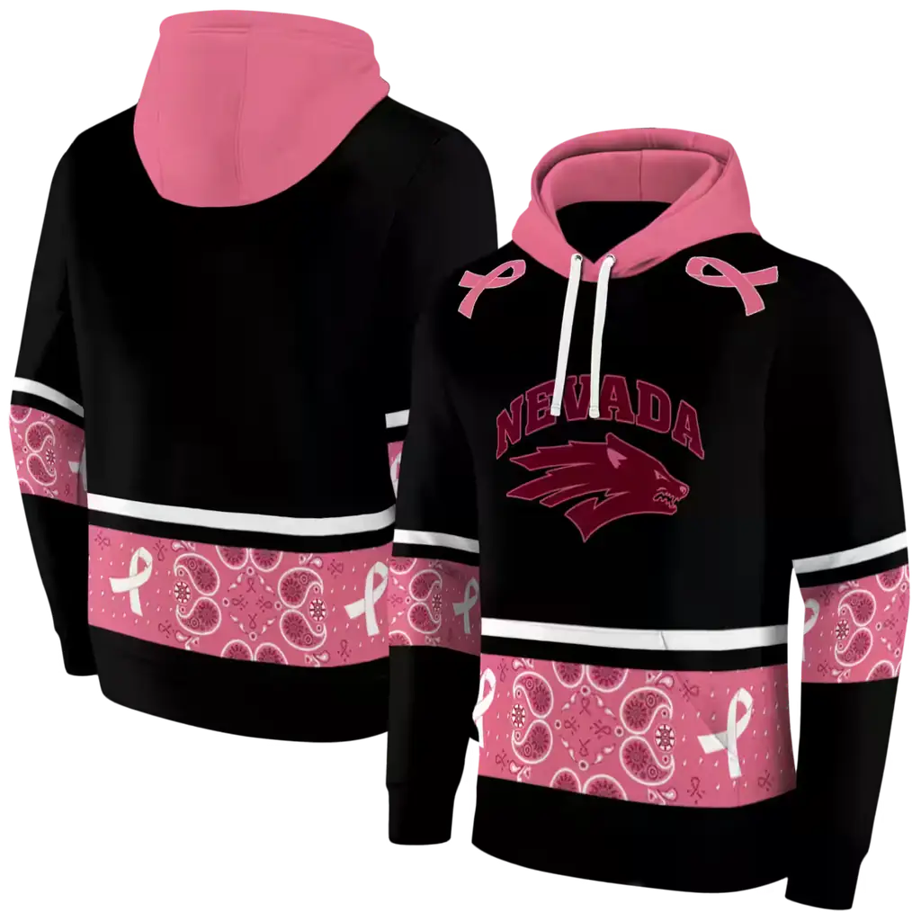 nevada wolf pack awareness ribbon black pink hoodie fashion forward nevada wolf pack awareness ribbon black pink hoodie fashion forward
