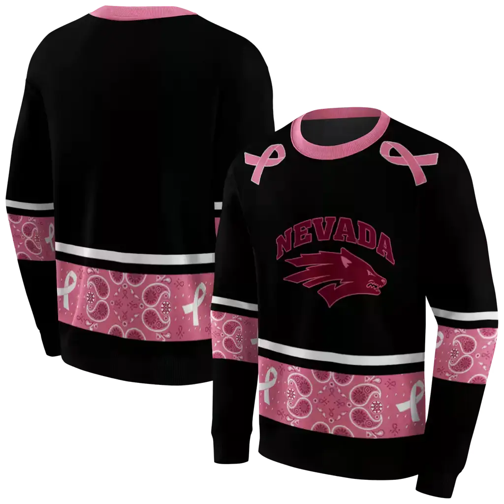 nevada wolf pack awareness ribbon black pink hoodie premium grade nevada wolf pack awareness ribbon black pink hoodie premium grade
