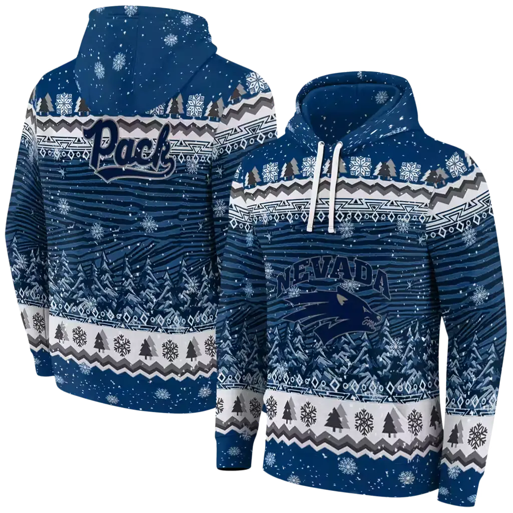 nevada wolf pack christmas trees blue hoodie fashion forward nevada wolf pack christmas trees blue hoodie fashion forward