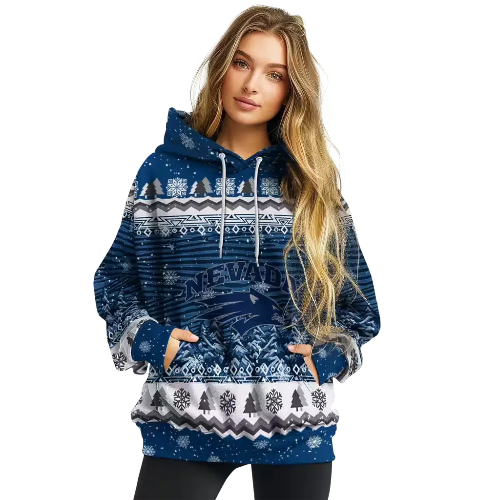nevada wolf pack christmas trees blue hoodie high quality nevada wolf pack christmas trees blue hoodie high quality