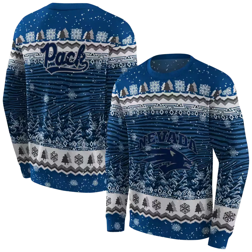 nevada wolf pack christmas trees blue hoodie premium grade nevada wolf pack christmas trees blue hoodie premium grade