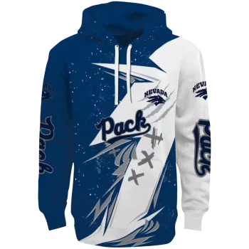 nevada wolf pack dynamic slash blue white hoodie best selling
