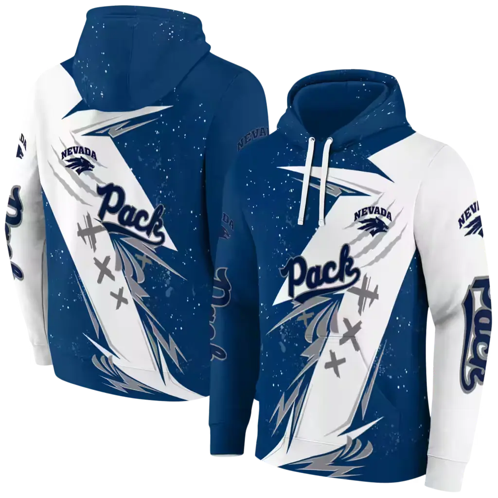 nevada wolf pack dynamic slash blue white hoodie fashion forward nevada wolf pack dynamic slash blue white hoodie fashion forward