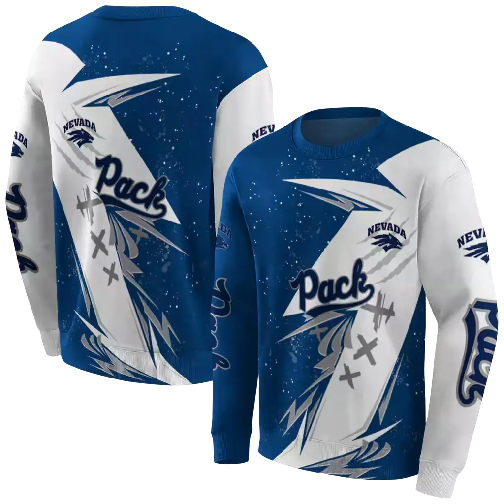 nevada wolf pack dynamic slash blue white hoodie premium grade nevada wolf pack dynamic slash blue white hoodie premium grade